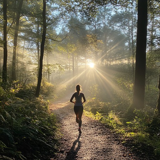 Person practicing morning mindfulness outdoors in natural sunlight
